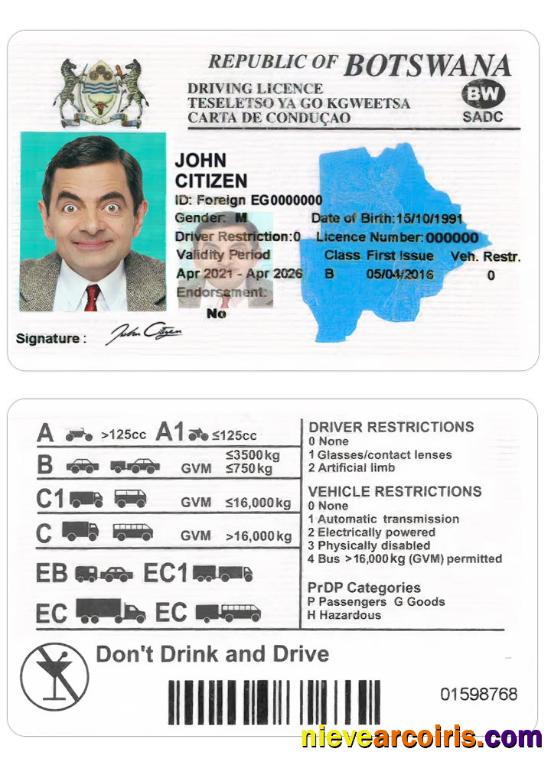 BOTSWANA driving license